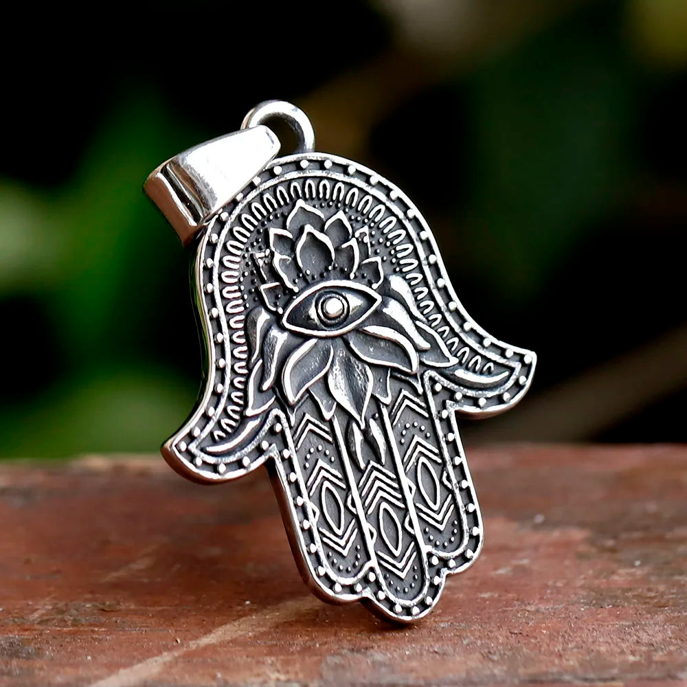 New Design Stainless Steel religion Virgin flower Hexagram Pendant Biker Gothic fashion Jewelry Wholesale High Quality Gift