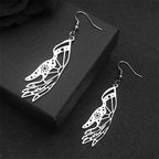 Gothic Star Silver Earrings Witchcraft Sun Palm