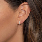 Iced Out Hoop Earrings Stainless Steel CZ