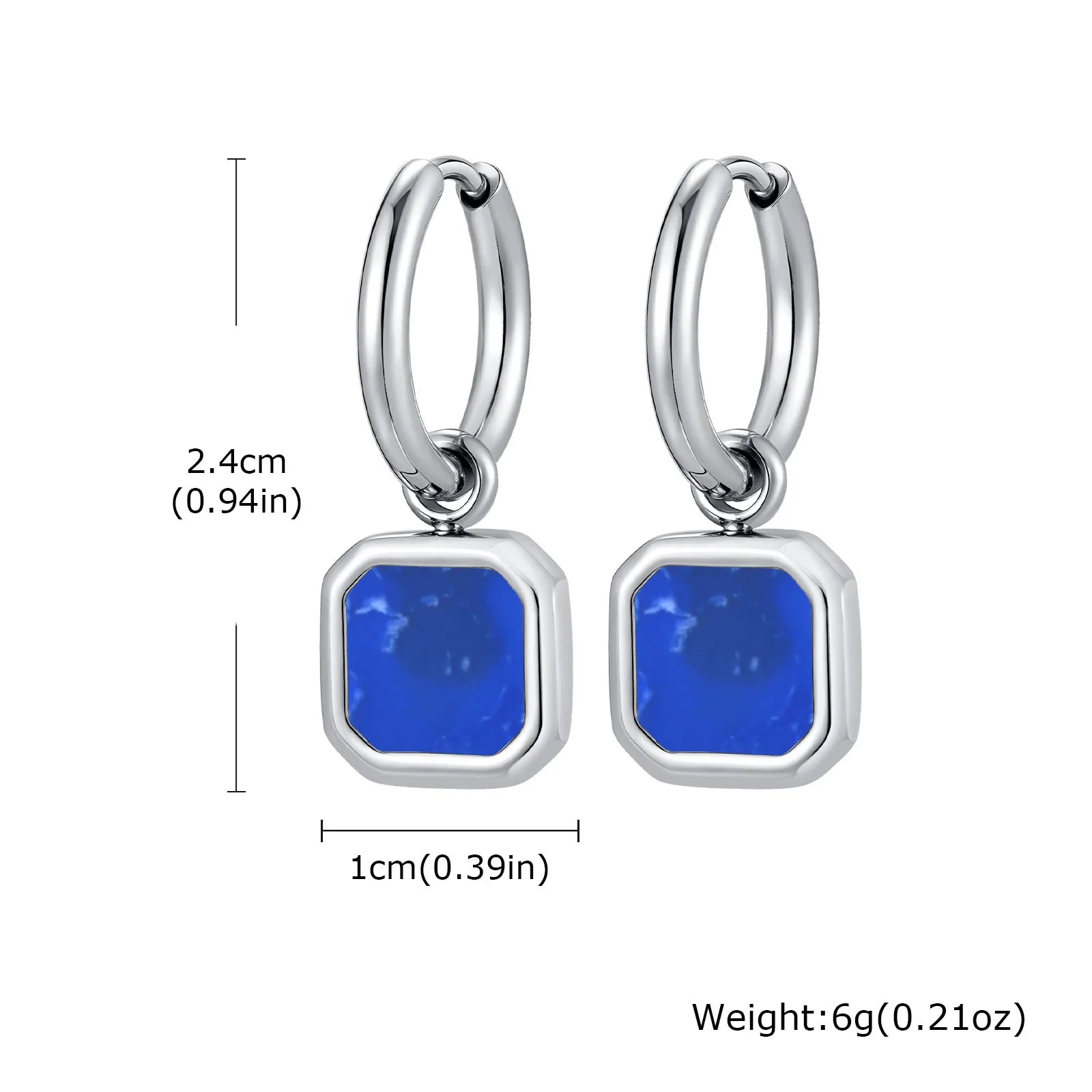 Natural Stone Huggie Hoop Earrings — SS