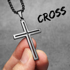 Cross Pendant Necklace Stainless Steel Hollow