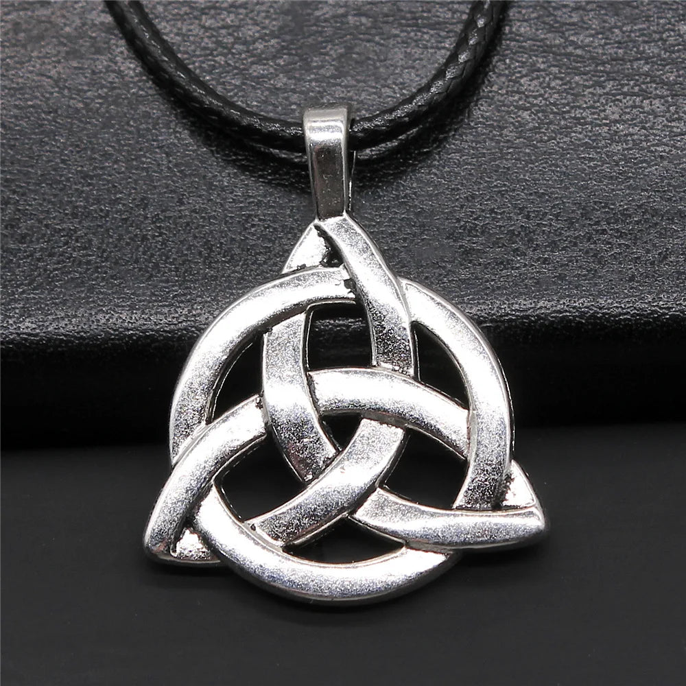 Triquetra Knot Statement Pendant Necklace