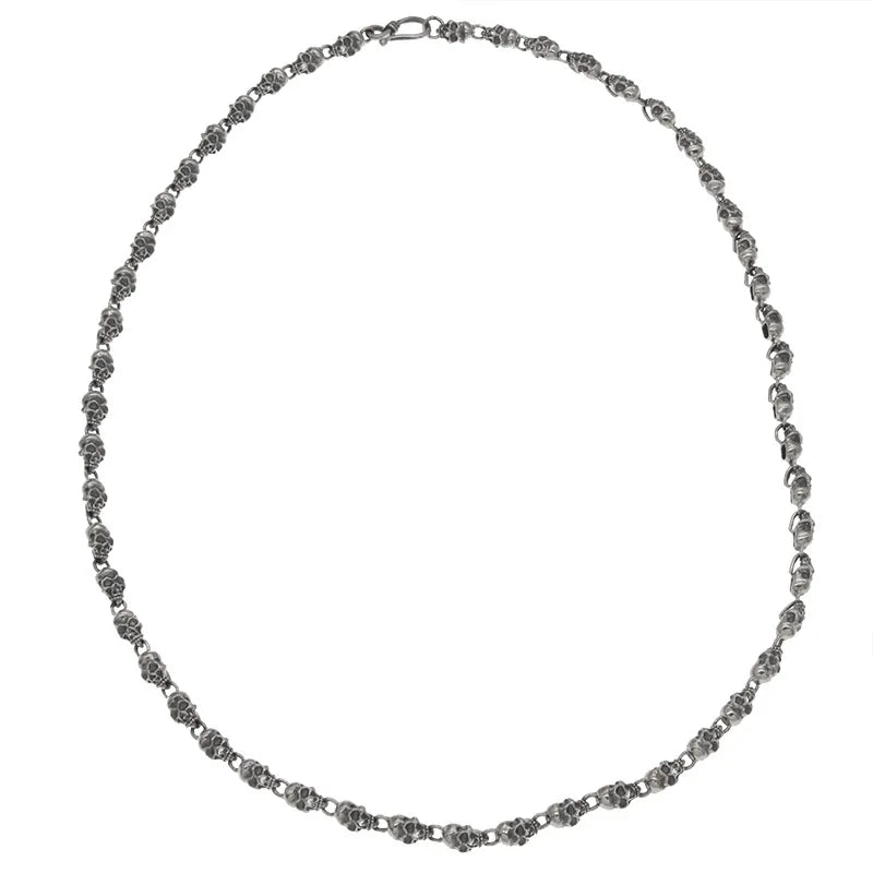 Vintage Skull 925 Silver Pendant Necklace