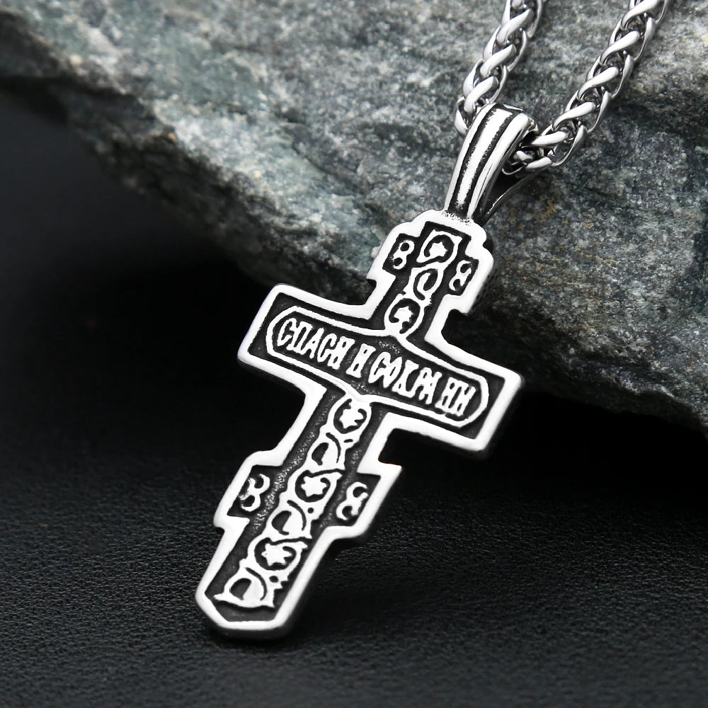 Fashion Stainless Steel Jesus Cross Crucifix Pendant For Men Women Punk Hip Hop Necklace Religion Amulet Jewelry Gifts Wholesale