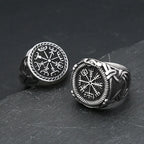 Viking Odin Compass Ring — Stainless Steel