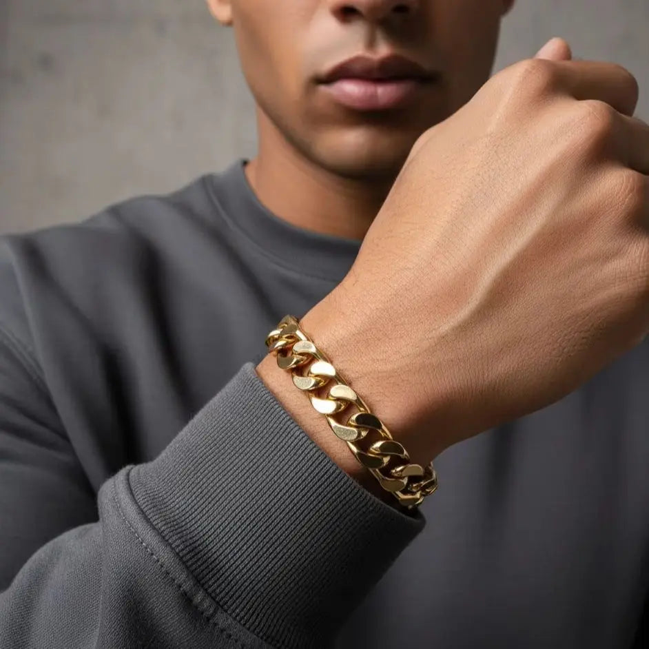 Width 6/8mm 316L Stainless Steel Men's Goth Y2K Cuban Style Fashion Bracelet America N Retro Steampunk Accessories