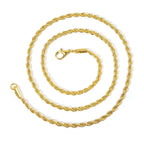 3mm Classic Stainless Steel Twist Long Chain Pendant Necklace for Men Women Punk Style Hip Hop Rock Personality Chokers Jewelry