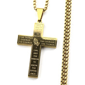 Jesus Cross Praying Hand Pendant — Gold