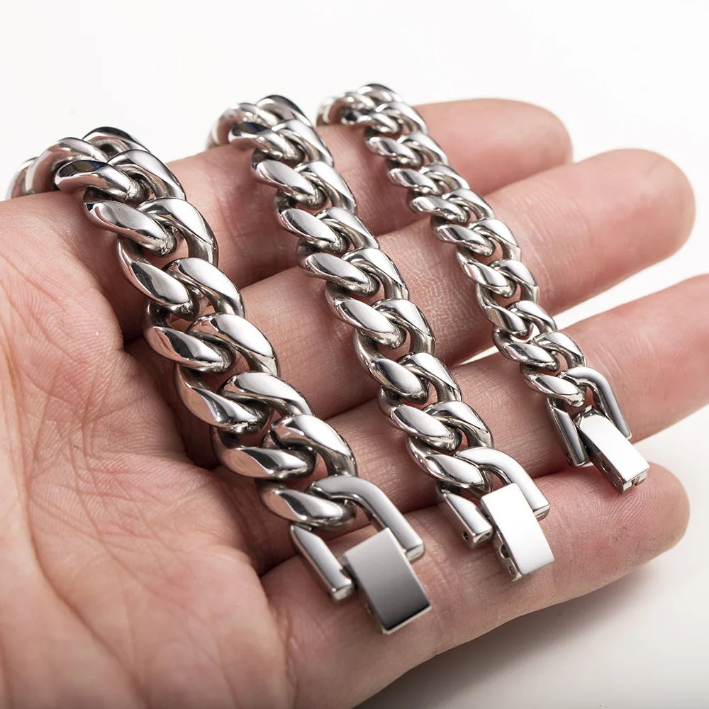 316L Stainless Steel Chain Necklace For Men 7MM-15MM Thick Long Chains Male Neck Punk Jewelry Accessories