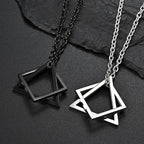 Geometric Statement Pendant Necklace Silver