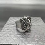 Huaya Men's Unique Temperament Knight Pattern Stamp Ring Retro Delicate Silver Color New Ring Jewelry Personality