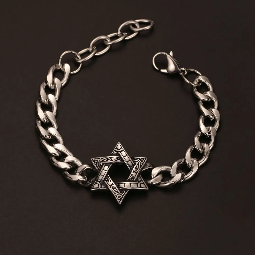 Medieval Norse Viking Rune Wolf Bracelet Man Stainless Steel Valknut Witch Knot Compass Bracelet for Men Scandinavian