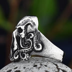 2022 New Christmas Charm Halloween Octopus Skull Punk Stainless Steel Seaman Rings Men Anel Puck Jewelry Halloween Gift