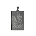 Dawapara Pentacles Tarot Card Pendant for Necklace Stainless Steel Golden Black Jewelry Accessories Charms Pendants