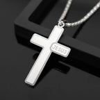 Jesus Cross & Saint Benedict Pendant Necklace — Stainless Steel