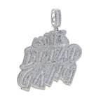 New Iced Out Bling CZ Letter Cross Pendant Necklace Various Design 5A Zircon Two Tone Color Badge Charm Men's Hip Hop