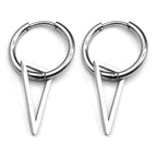 Triangle Geometric Hoop Drop Earrings — Stainless Steel