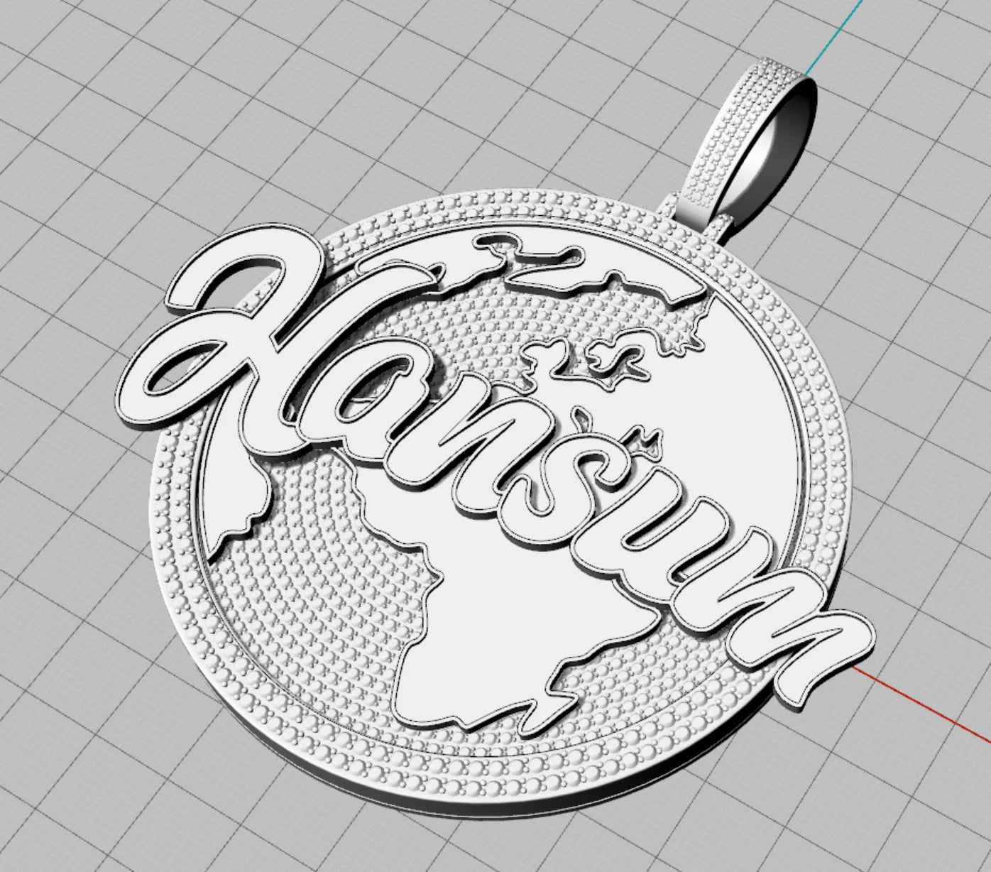 Statement Pendant Necklace Vintage Monogram