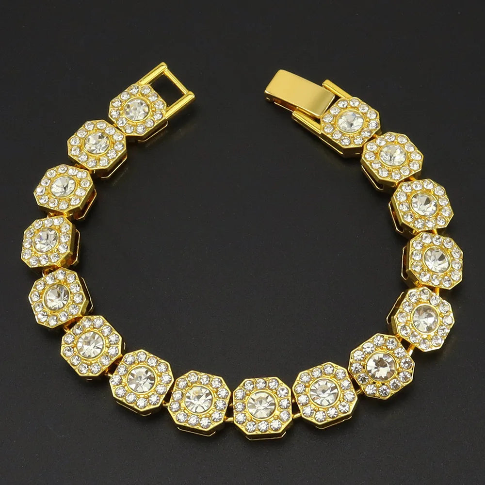 Tennis Steel Bracelet 13MM Wide Full Zircon