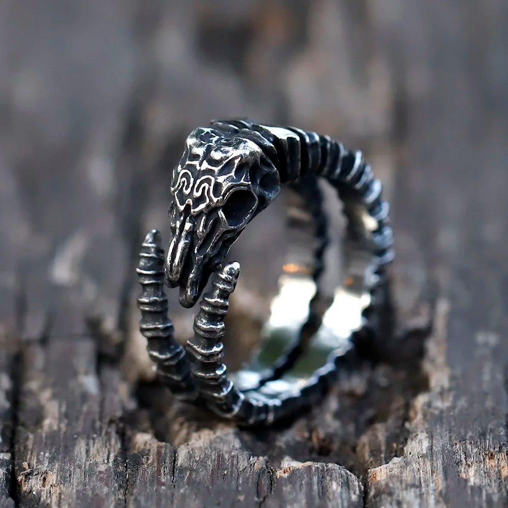 2022 NEW Men's 316L stainless steel Sheep Skull head rings for teen hip hop fashion punk Jewelry Gifts free shipping