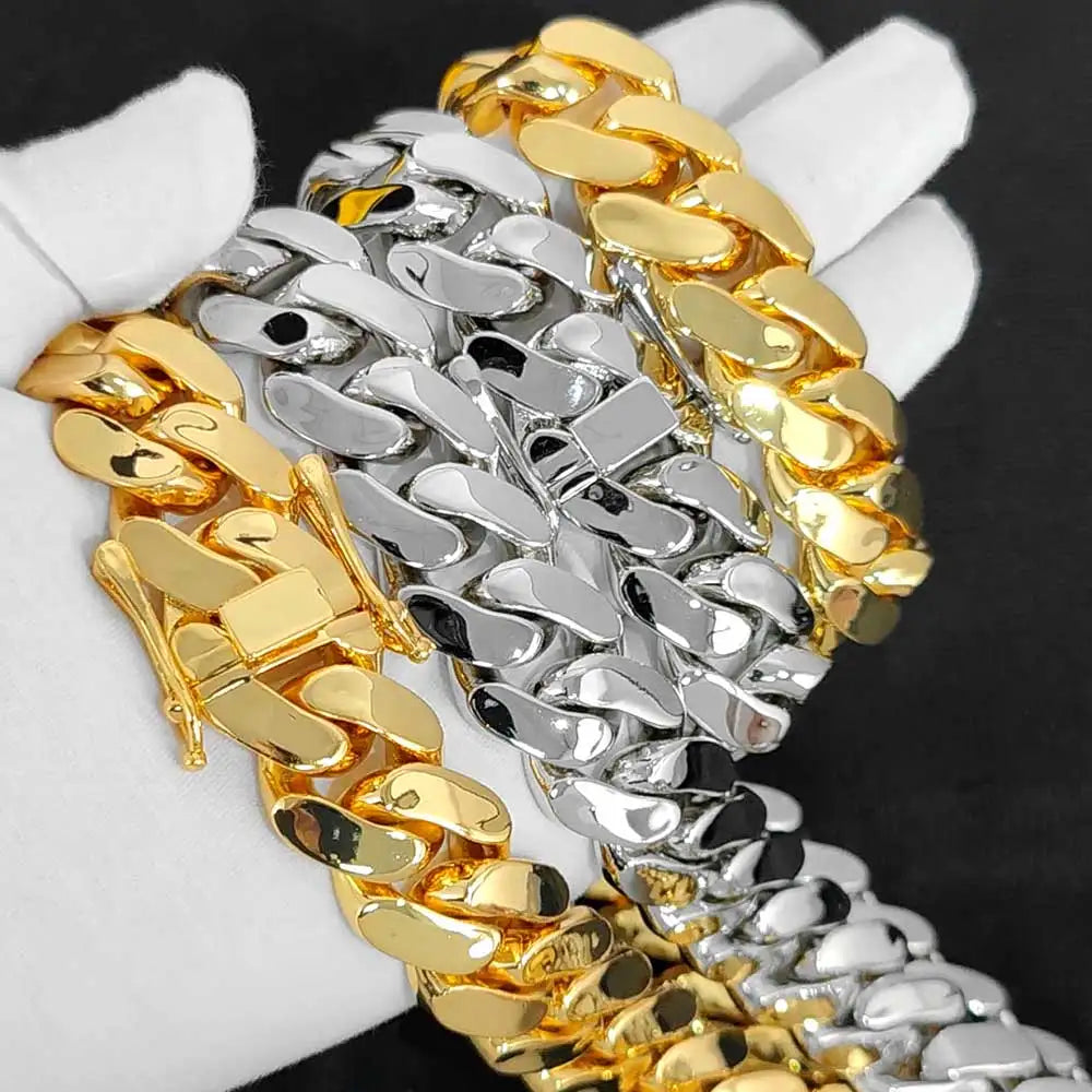 Stainless Steel Cuban Bracelet Miami Heavy 10-22MM
