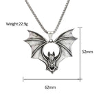 Gothic Bat Stainless Steel Pendant Necklace