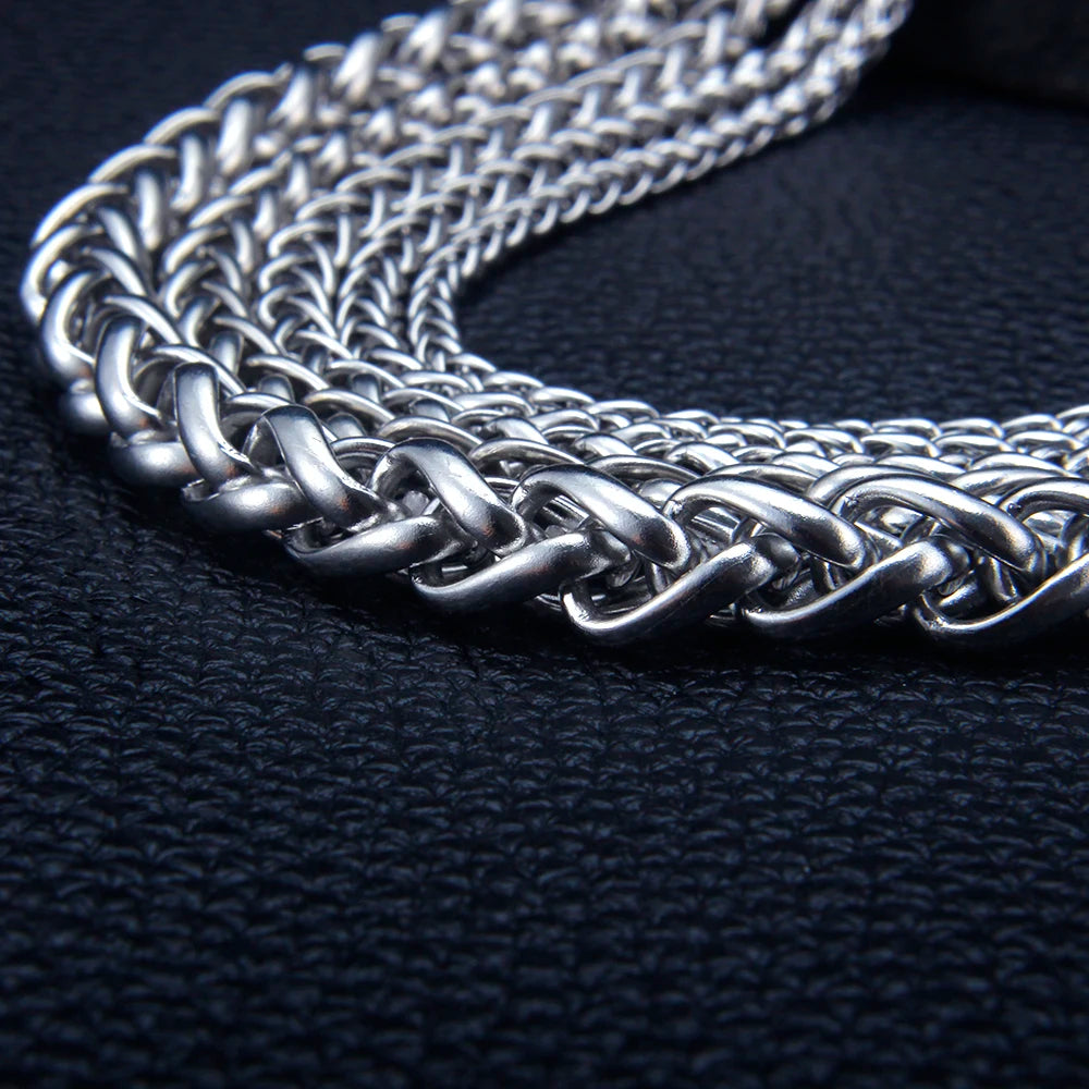 2-8mm (40-80cm) Full Size Stainless Steel Dragon Chain Necklace Fashion Punk Twist Chains Jewelry Gift for Men Women