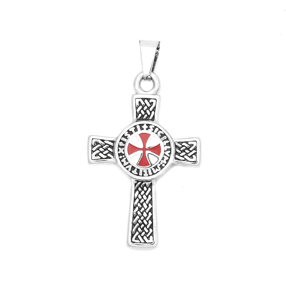 Classic Fashion Iron Cross Shield Pendant Necklace For Men Women Stainless Steel Templar Knight Cross Necklaces Amulet Jewelry