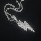 Iced Out Lightning Bolt Ring Cubic Zirconia — Two-Tone
