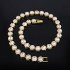 Round Rhinestone Tennis Bracelet & Necklace Set, 12mm Wide