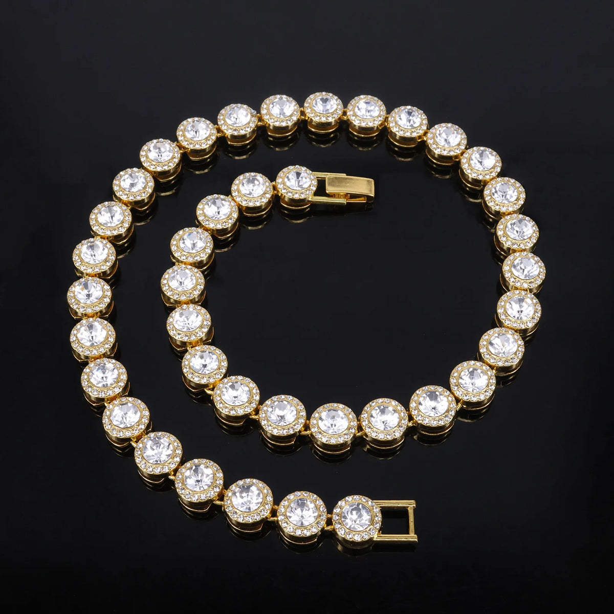 Round Rhinestone Tennis Bracelet & Necklace Set, 12mm Wide