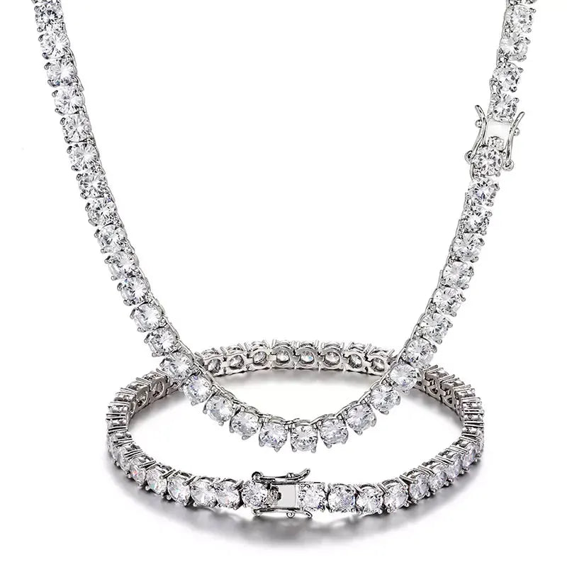 Iced Out Tennis Bracelet Stainless Steel 3/4/5/6MM