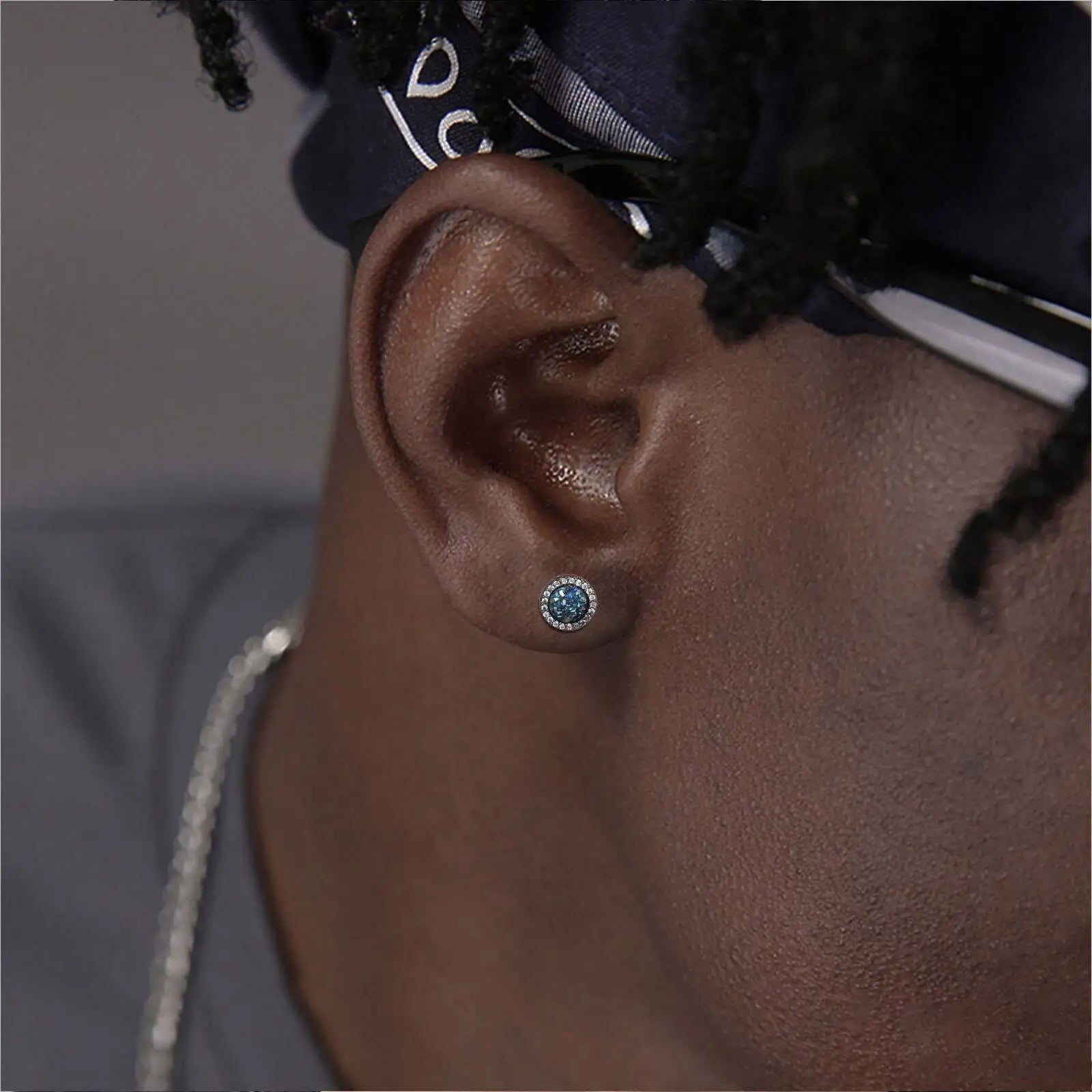Zircon Stud Earrings — Stainless Steel
