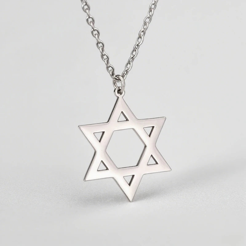 Star of David Pendant Necklace — Gold-Tone Metal