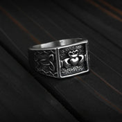Viking Heart-in-Hand Knot Ring — Stainless Steel