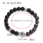 Tiger Eye Lava Bead Chakra Bracelet