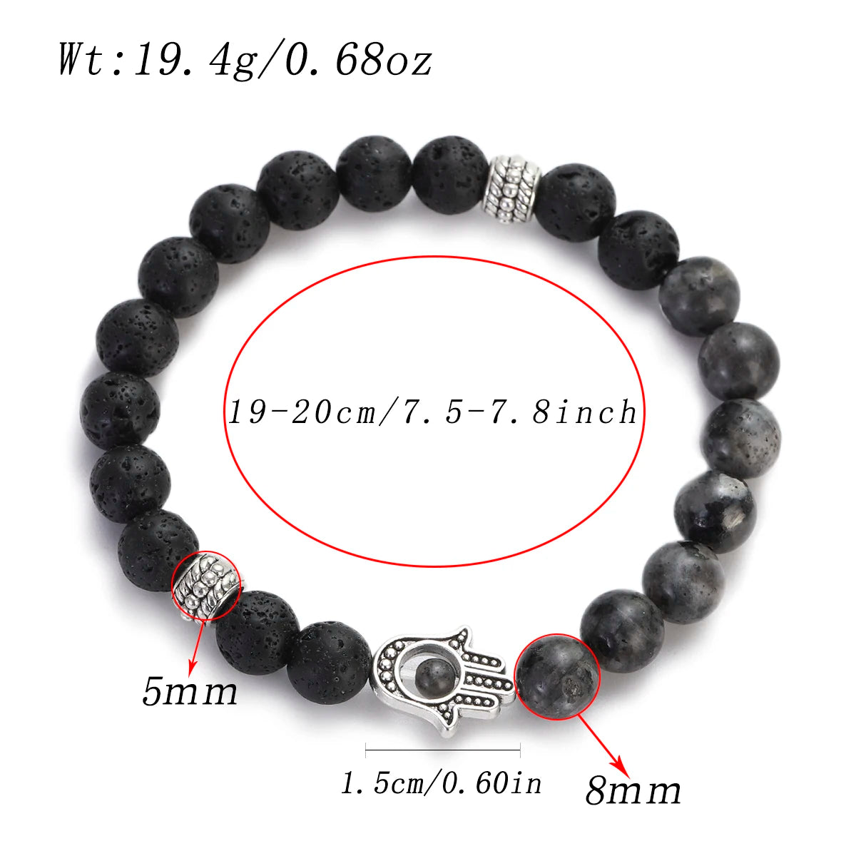 Tiger Eye Lava Bead Chakra Bracelet