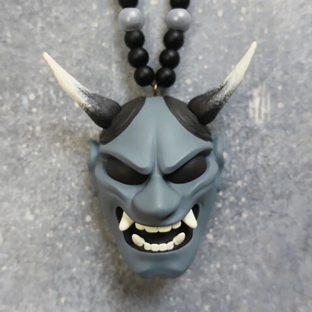 Samurai-Kabuto Helmet Hannya Japanese Oni Car Rear View Mirror Charm Japanese Ghosts Hanging Ornament Personalized Pendant