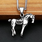 Horse Pendant Necklace — Stainless Steel