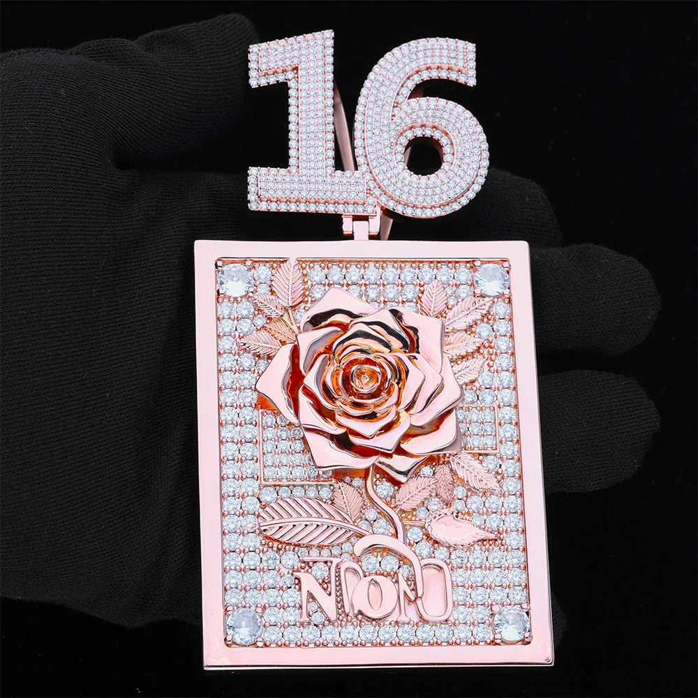 Iced Out Name Number Pendant 3D CZ