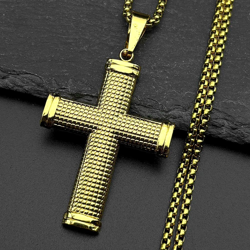 Cross Jesus Christ Gold Pendant Christian Faith