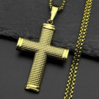Cross Jesus Christ Gold Pendant Christian Faith