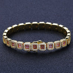 Gold Baguette Tennis Bracelet 8MM Iced Out