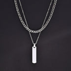 Double Layer Cuban Chain Necklace — SS