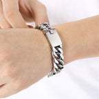 12/15MM Width Cuban Link Chain Bracelet For Man Waterproof Black/Gold Color Stainless Steel Bracelets Valentines
