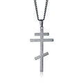 Vintage Orthodox Cross Pendant Men Necklace Christian Symbol Stainless Steel Byzantine Cross Jewelry