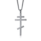 Vintage Orthodox Cross Pendant Men Necklace Christian Symbol Stainless Steel Byzantine Cross Jewelry