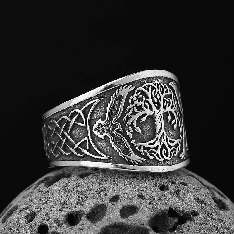 North Viking Tree of Life Ring — Stainless Steel