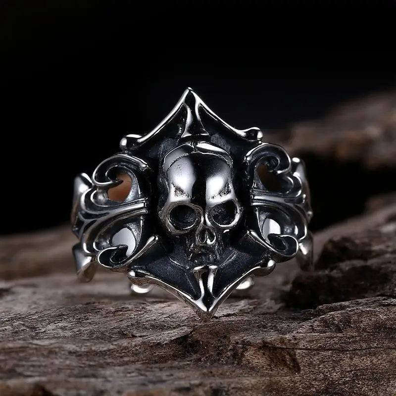 Gothic Ghost Pirate Skull Ring — Stainless Steel
