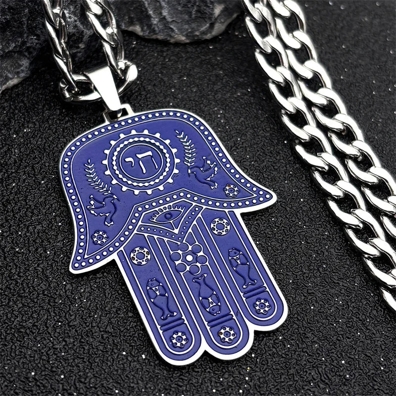 Fatima Hand Pendant Necklace — Silver